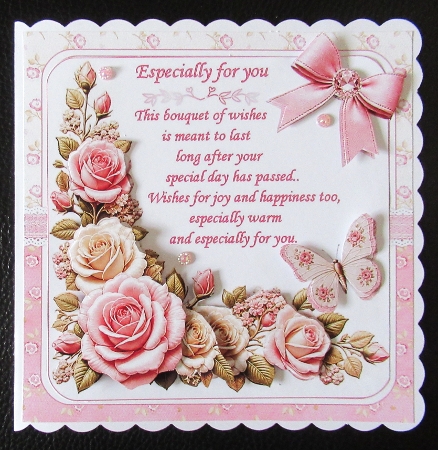 7x7 Floral birthday wishes roses choice of three mini kit by Davina Rundle