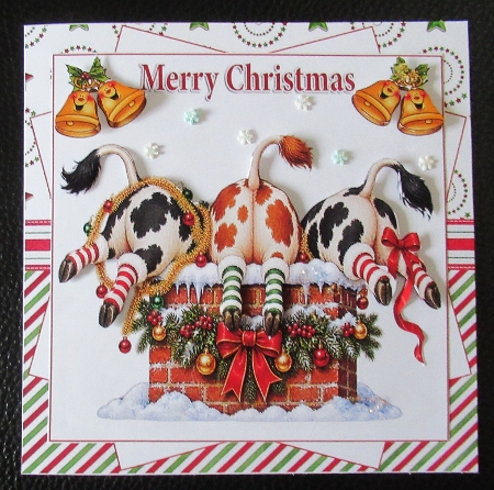 7x7 Fun Christmas cow choice of four mini kit by Davina Rundle