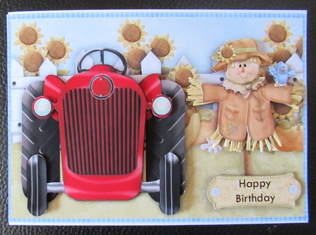 Down on the Farm Tractor & Scarecrow Decoupage by Davina Rundle