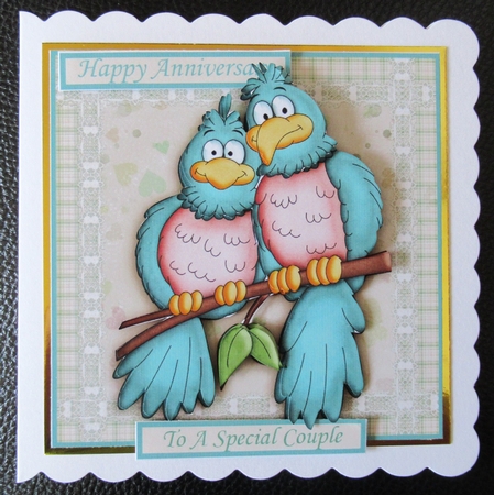 The Love Birds Valentine's or Anniversary Decoupage by Davina Rundle