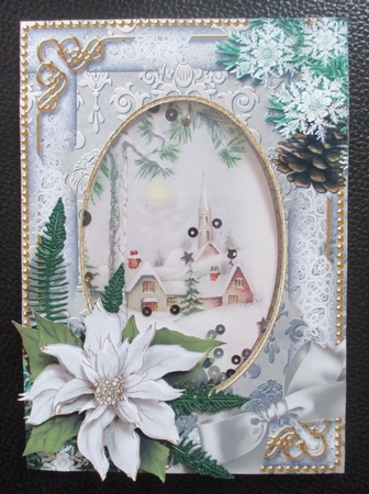 Winter Pub Snow 7x5in Card Picture and Shaker Frame by Davina Rundle