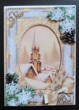 Steeple Snow 7x5in Card Picture and Shaker Frame by Davina Rundle