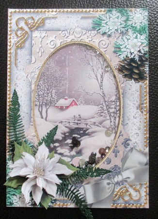 Winter Scene Snow 7x5in Card Picture and Shaker Frame by Davina Rundle