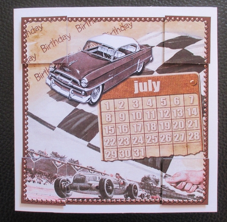 Vintage Cars July Calendar 8inch Picture Sheet by Davina Rundle