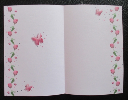 Pink Tulip & Butterfly Wishes Insert Pink by Davina Rundle