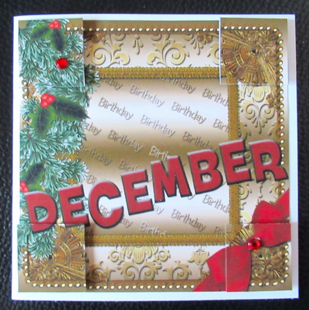 December Winter Gold Birthday 8inch Picture Sheet by Davina Rundle