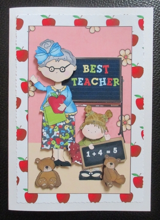 Best Teacher Decoupage Topper by Davina Rundle