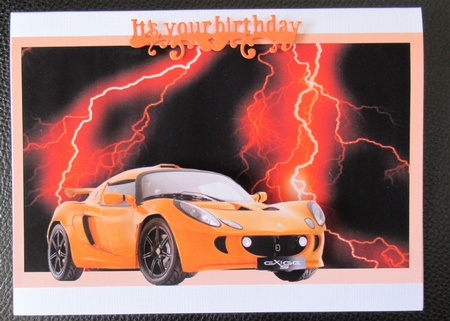 Orange Lotus Elise Decoupage by Davina Rundle