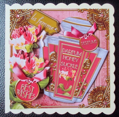 Honeysuckle Perfume Best Wishes Decoupage Step by Step Sheet by Davina Rundle
