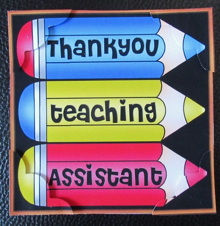 8 x 8 Thank You Teaching Assistant Pencils Scalloped Corner by Davina Rundle