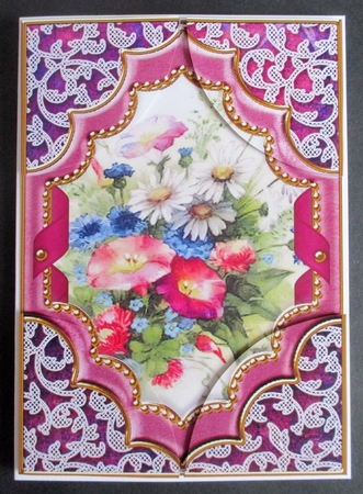 Wildflowers Ornate Diamond 7x5in All 4 Corner Stacker by Davina Rundle