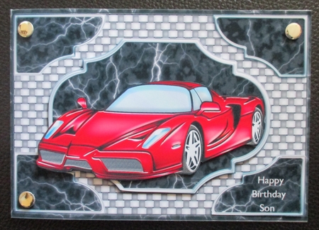 Red Sports Car Quick Card by Davina Rundle