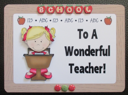 To My Wonderful Teacher Blonde Girl by Davina Rundle