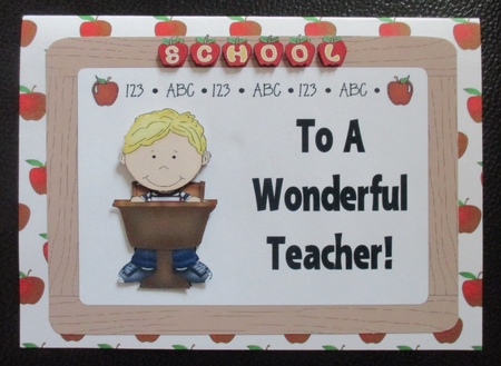 To My Wonderful Teacher Blonde Boy by Davina Rundle