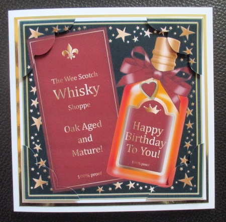 8 x 8 Birthday Whisky Scalloped Corner Topper by Davina Rundle