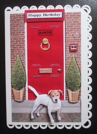 Jack Russell Terrier with a Red Door by Davina Rundle