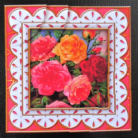 Mixed Roses Anglaise 6in Duo Corner Stacker by Davina Rundle