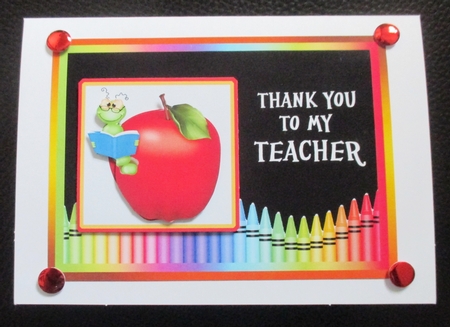 Apple & Bookworm Thank You to My Teacher by Davina Rundle