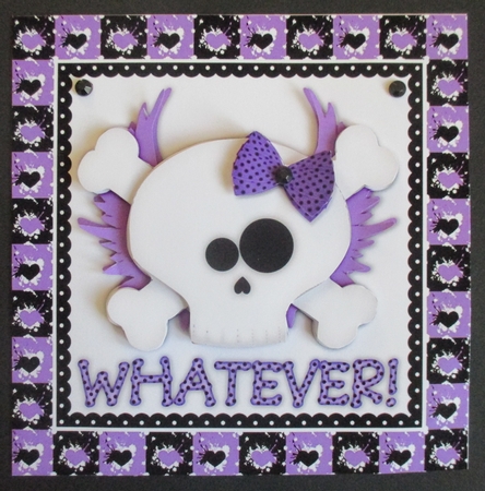 Whatever! Flying Skull and Crossbones Decoupage - Purple by Davina Rundle