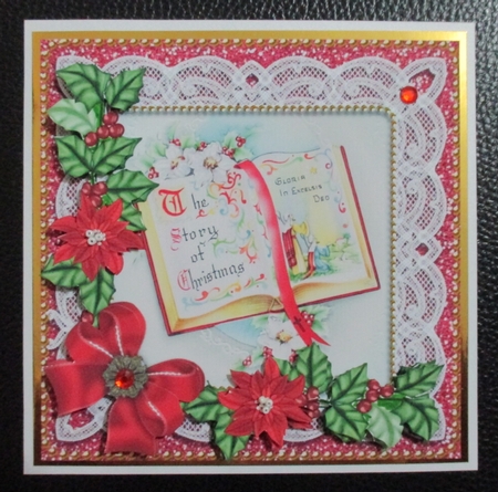 Glory Book Pink Red Poinsettia 3D Decoupage Step by Step by Davina Rundle