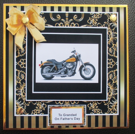 Black Gold for Men - Harley Davidson 8 x 8 Quick Card Front by Davina Rundle
