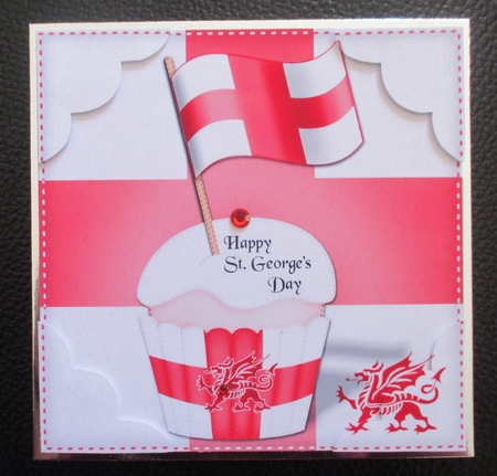8 x 8 Flying the Flag England Scalloped Corner Topper by Davina Rundle