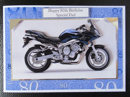Blue Metallic 80th Birthday A4 Backing Paper by Davina Rundle