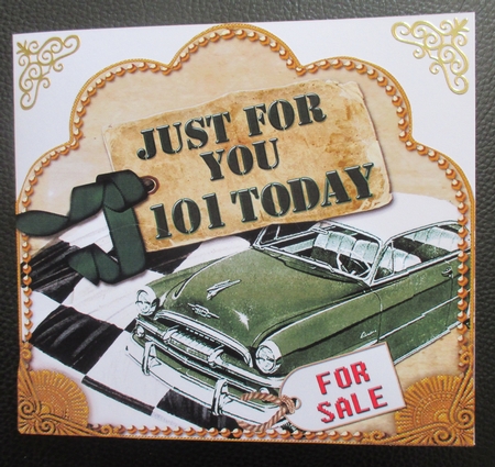 Vintage Green Car 101 Today Giant 8in Scallop Bottom Stacker by Davina Rundle
