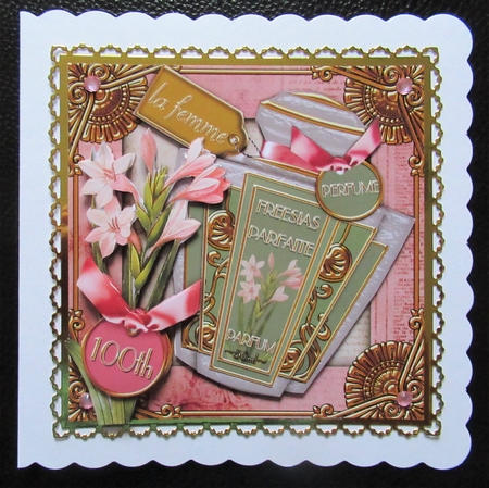 Freesias Perfume 100th Birthday Step by Step Decoupage Sheet by Davina Rundle
