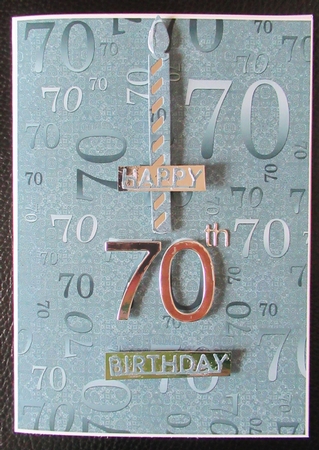 Dusky Teal Metallic 70 Birthday A4 Backing Paper by Davina Rundle