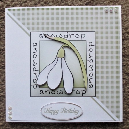 Snowdrops Quick Card with Decoupage by Davina Rundle