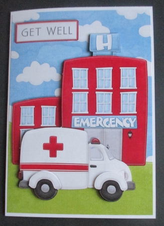 Ambulance Get Well Card Front by Davina Rundle