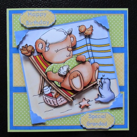 Seaside Bliss Card Front and Decoupage by Davina Rundle