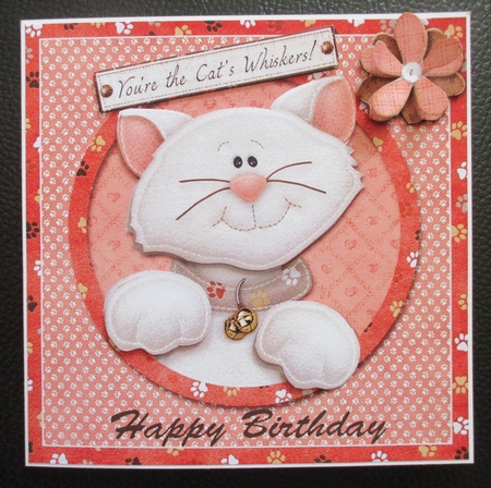 Wishing You a Purrrrr-fect Day Cats Whiskers Card and Insert by Davina Rundle