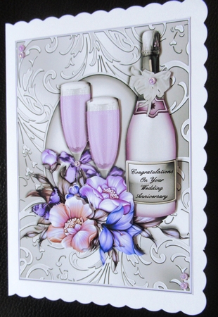 Congratulations Champagne Wedding Day/anniversary Card Front by Davina Rundle