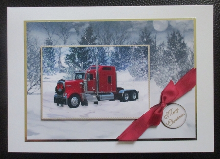 Red Christmas Truck Topper by Davina Rundle
