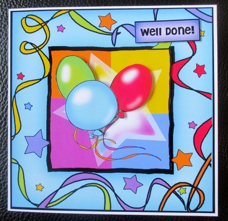 Balloons Quick Card with Decoupage by Davina Rundle