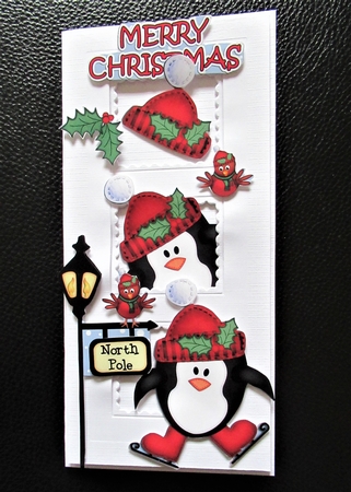 Xmas Skating Penguin 3D Decoupage Step by Step Designs by Davina Rundle