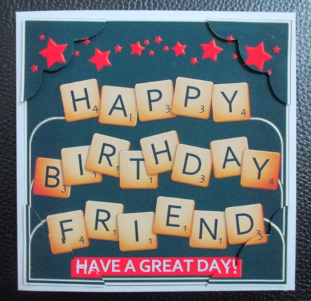 8 x 8 Birthday Word Game Scalloped Corner Topper by Davina Rundle