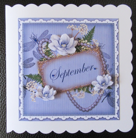 Blue Magnolia September 8in Vintage Decoupage Topper by Davina Rundle
