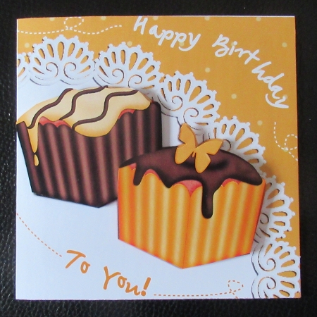 Fondant Fancies Birthday Cakes Quick Card N 3D Decoupage by Davina Rundle