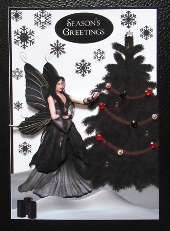 Gothic Christmas Fairy & Black Tree by Davina Rundle