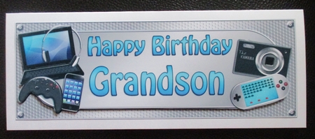 Large Dl Birthday Grandson Gadgets & Gizmos 3D Decoupage by Davina Rundle