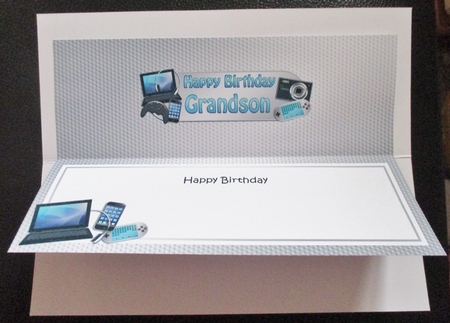 Birthday Grandson Gadgets & Gizmos Matching Large Dl Insert by Davina Rundle