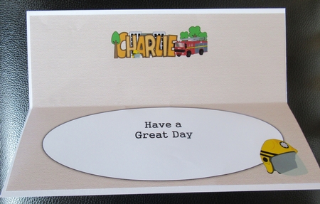 Fire Engine Charlie Large Dl Insert by Davina Rundle