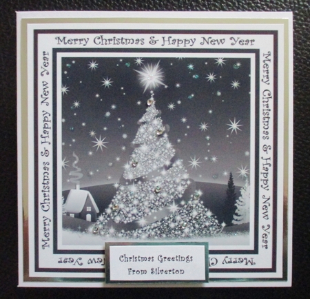 Sparkly Tree 8x8 Black and White Topper Sheet by Davina Rundle