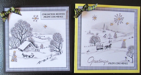 Winter Scene Card Toppers with Sentiment Tags by Davina Rundle