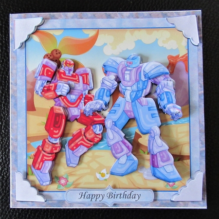 Transformer Robots Card Topper & Decoupage Birthday Boy by Davina Rundle