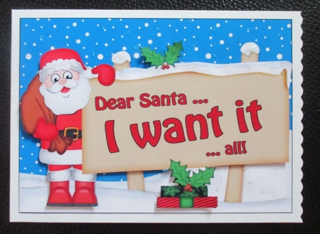 Xmas Dear Santa  -  Signpost 5x7 Easicut Decoupage by Davina Rundle