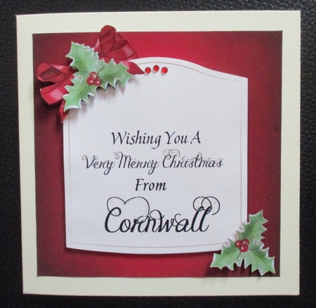 Xmas Blank Wine Label with 3D Decoupage by Davina Rundle